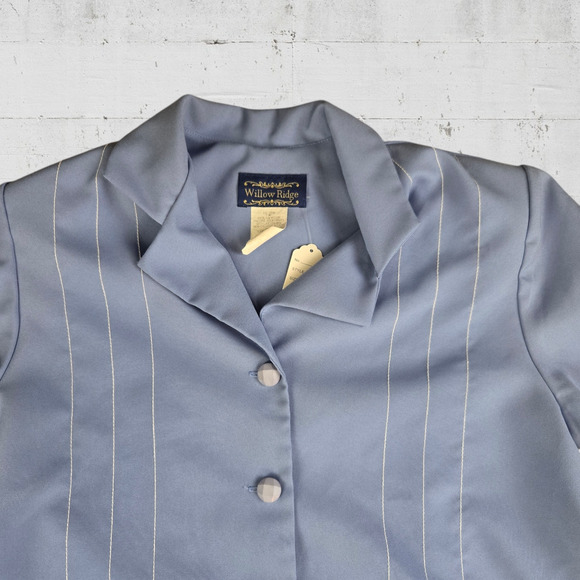 80s Vintage Willow Ridge Periwinkle Blue Retro Top Pants Set USA Made Size 14P - Picture 4 of 15